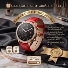 Smartwatch Feminino Elegante De Luxo Cravejado Relogio Inteligente Android Ios Com 1 Ano Garantia