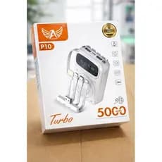 🔋 Carregador portátil 5000mAh com cabos integrados, display digital e carregamento turbo. Prático e compacto!