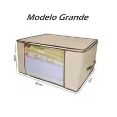 Caixa Organizadora Multiuso Grande Tampa Organizador Guarda Roupa Cobertor Lençol