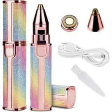Batom Removedor de Pelos Depilador Elétrico de Buço Sobrancelhas Nariz Facial Com Carregador USB