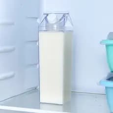Garrafa de Acrílico Água Plástico 500ml Geladeira Suco Leite Chá Caixa Tampa Bebida