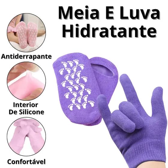 Meias De Silicone Para Os Pes Luva Hidratante Para As Mãos Protetor Calcanhar Antiderrapante