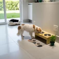 Comedouro Elevado Pet  Médio Duplo