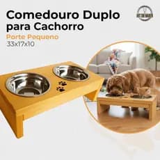 Comedouro Duplo  para Cachorro e Gato Pequeno