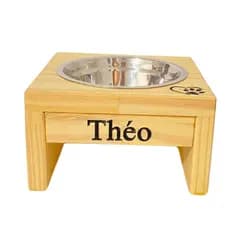 Comedouro Único Elevado Cachorro Pequeno Personalizado Bandeja Vasilha Tigela