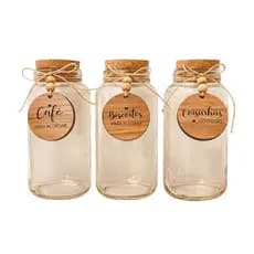 Kit 3 Potes Herméticos de Vidro 810ml para Alimentos Conservação e Organização
