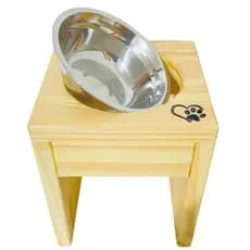 Comedouro Único Elevado 15cm Altura 400mL Cão Gato Bandeja Pote Tigela