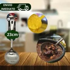 01 Concha de Inox 23cm - Tamanho Ergonômico Ideal para sua Cozinha, Comércio - Serva para Diversos Alimentos e Trabalhos