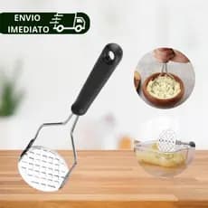 Amassador Espremedor de Batatas em Inox 1 Unidade - Prático e Rápido, Ideal para agilizar suas receitas