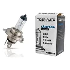 Par Lampadas H4 12V Tiger Para Carros 12v 60/55w  Bi-iodo - Lampada H4 Halógena 3200k