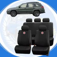 Kit Completo Capas para Banco de Carros 100% Couro Automotivos Linha Fiat  Palio Weekend com Logo