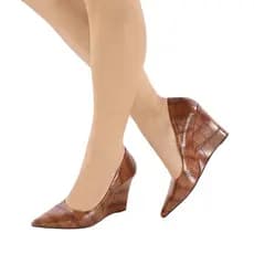Scarpin Salto Plataforma Anabela Bico Fino Elegante Casual