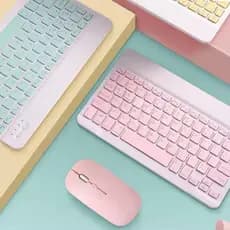 Conjunto de Teclado + Mouse Sem Fio Bluetooth Para Notebook e Tablet