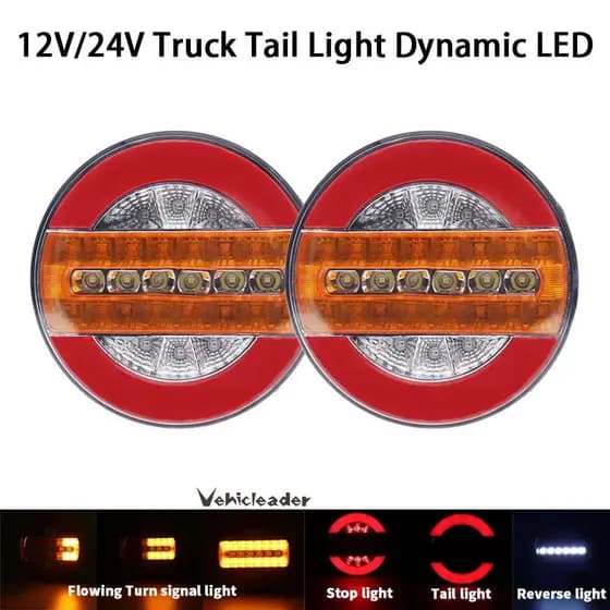 1/2 Pçs 12V 24V LED Caminhão Luz Traseira Reversa De Freio Fluxo De Volta Lâmpada Adequada Para Reboque De Ônibus De Carro