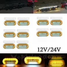 10x 12V/24V 12 Luzes LED De Marcação Lateral Do Caminhão Amarelo Indicador De Sinal Externo Lâmpada De Advertência Reboque Traseiro 3 Modos
