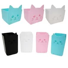Porta Lápis Objetos 1 unidades Organizador Formato Gatinho Porta Treco