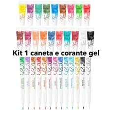 1 Caneta Comestivel  e 1 Corante Gel Fractal Colors Escolha