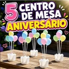 Cachepô Centro de mesa festa Cachepot aniversário com suporte para balão c/5