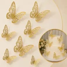 12 Borboletas holográfico 3D Decorativas Adesivas Decoração Parede Enfeite Arranjo Arco de Balões