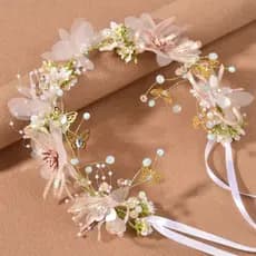 Tiara Coroa Flores Casamento Daminha Honra Noiva Batizado Enfeite Cabelo Delicado