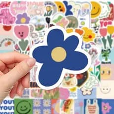 90 Peças De Adesivos De Rosto Sorridente Kawaii-Decalques De Vinil À Prova D'água Para Telefone E Laptop