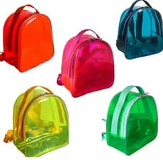 Kit 20 Mochilas Transparente Neon Lembrancinha