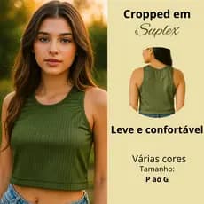 Blusinha Cropped Feminina Nadador Suplex Conforto