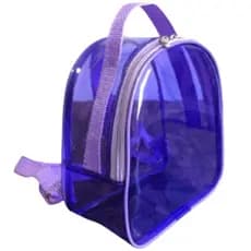Mochila Transparente Plástico Lembrancinha Aniversário Festas Passeios Praia Eventos Shows Roxo Lilás