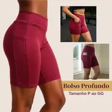 Short Academia Com Bolso Lateral Fitness