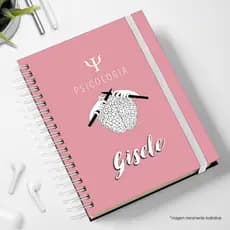 Agenda psicóloga 2026 planner personalizada com nome e elástico rosa  psicologia femenina pais