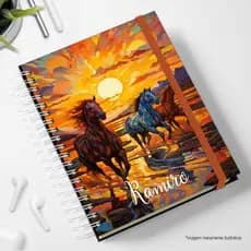 agenda cavalos selvagens datada 2026 cavalo caderno personalizado com nome planner