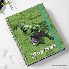 Agenda hulk 2026 personalizada com nome marvel crinaça menino capa dura elastico planner