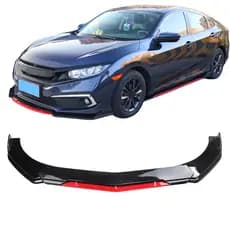 Spoiler Saia Frontal Universal Black Piano  Vermelho Premium