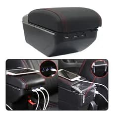 Console Apoio Universal Carro Entrada Usb Preto Vermelho