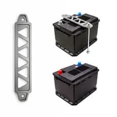 Kit Suporte Cinza Trava Fixação Bateria Veicular Tunning
