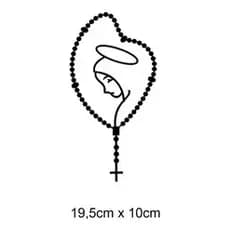 3 Adesivos Terço Nossa Senhora 9,5cm X 13cm Varias Cores