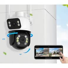 Camera Externa Wifi Dupla Lentes 2 Em 1 Visao Noturna