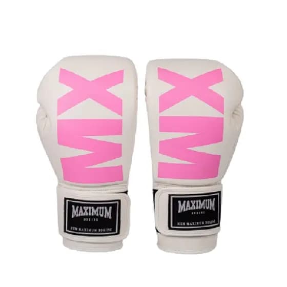 Luva Boxe Muay Thai Mxm White / Pink - Maximum