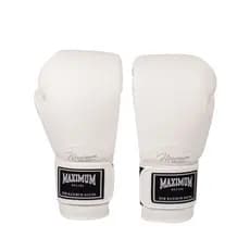 Luva Boxe Muay Thai Classic Branca - Maximum