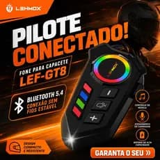 Intercomunicador Para Capacete Moto Fone Bluetooth Lehmox LEF-GT8
