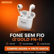 Fone De Ouvido Bluetooth Sem Fio Alpha Gold FN-11 Anatel Original