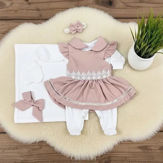 Saida Maternidade Bebê Menina 05 peças Lavínia Roupas de Bebê