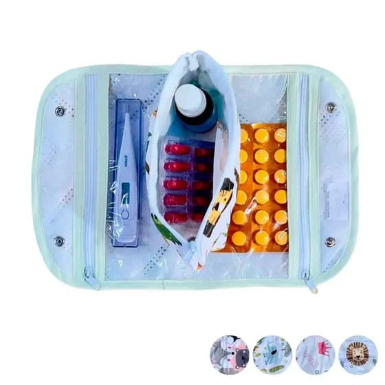 Farmacinha Necessaire Porta Remédios Portátil Para Bebê Menino Menina Acessórios Para Creche 02 Pcs