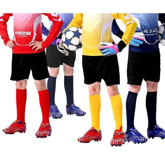 Kit 6 Pares de meião de futebol Juvenil com pés 100% algodão