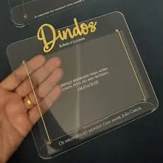 Porta-Retrato Acrílico Personalizado com Nome e Frase avós dindos madrinha padrinhos pais batizado aniversário casamento