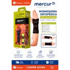Munhequeira Ortopedica Tala Punho Curta Bilateral Mercur