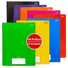 Caderno Brochura Grande 48 Folhas Universitario Stiff 10 Und