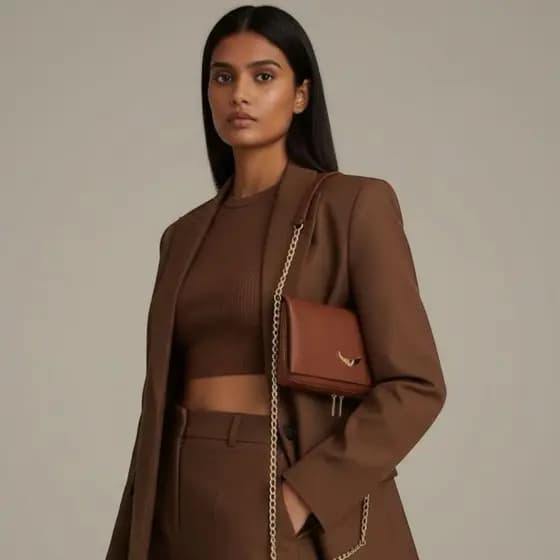 Bolsa Feminina Crosbody Duas Correntes Transversal Tendencia TikTok Grife de Luxo
