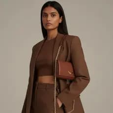 Bolsa Feminina Crosbody Duas Correntes Transversal Tendencia TikTok Grife de Luxo