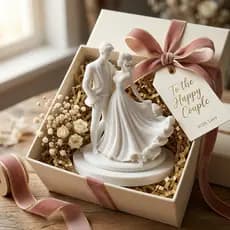Escultura Noivos Dançando Luxo Casamento Noivado Decoração Mesa Presente Romântico Personalizado